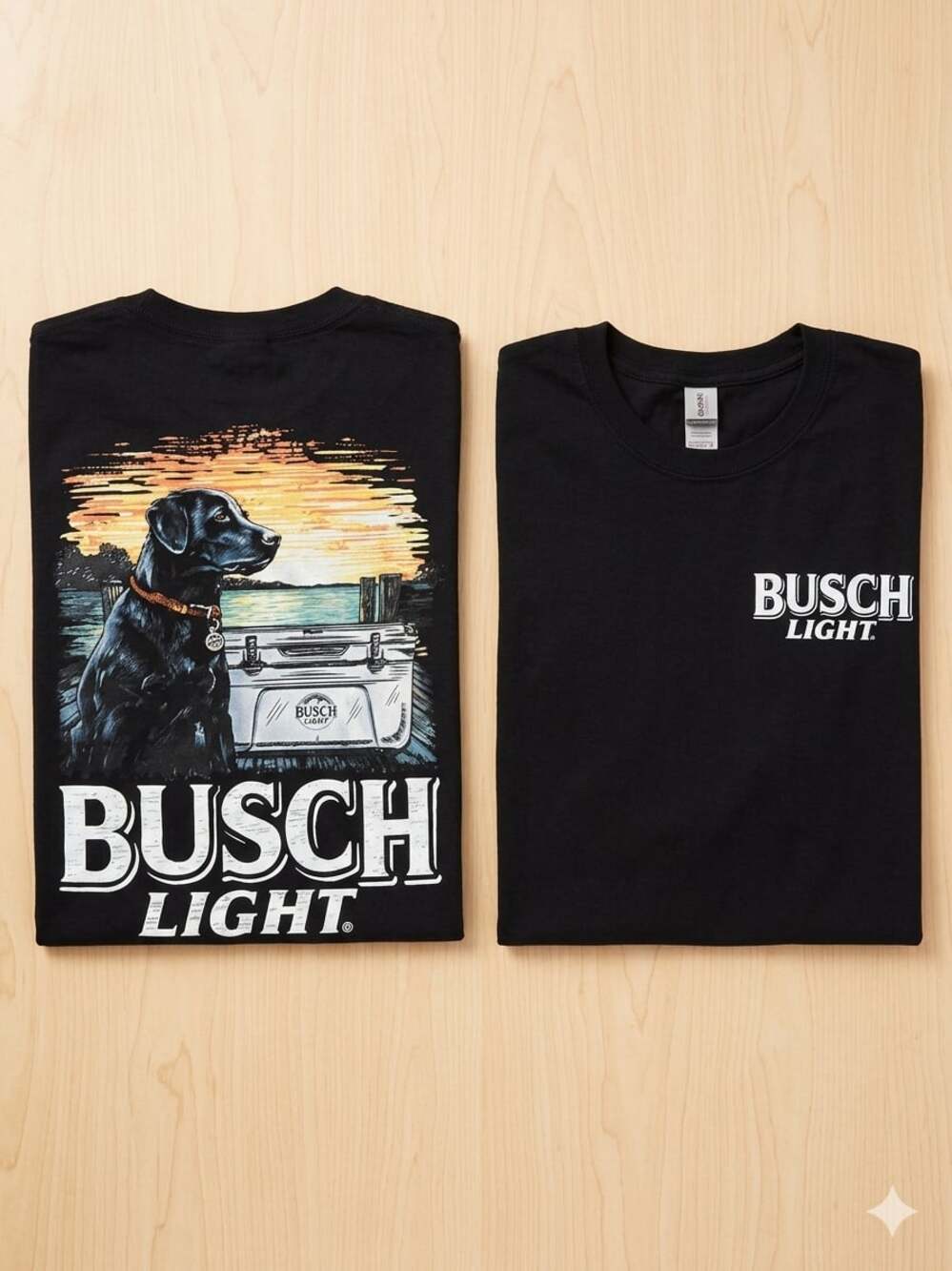JEDCo Busch Light Black Lab Dog Cooler Graphic T-Shirt